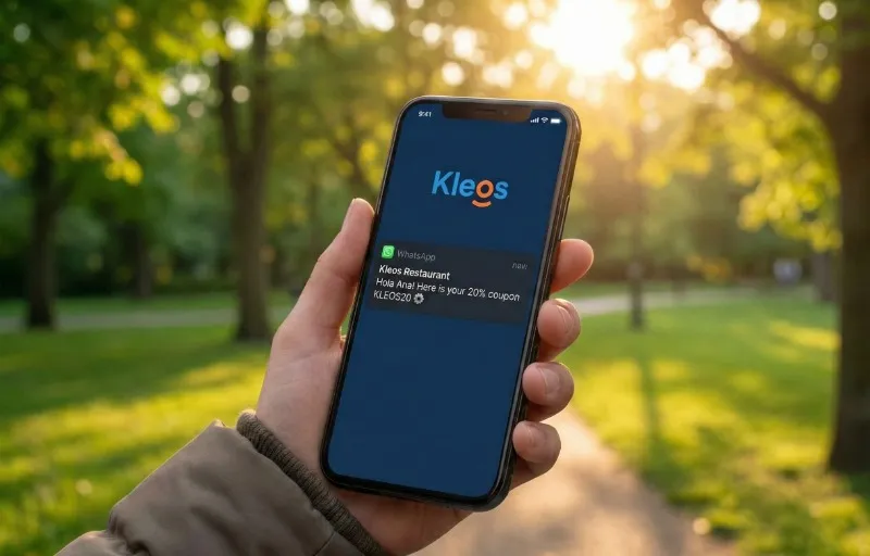 Mensaje automático de WhatsApp con cupón personalizado enviado al cliente